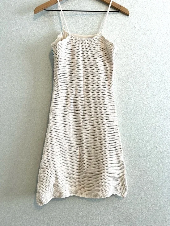 Vintage Mossimo Crochet Midi Dress Spaghetti Strap Boho Festival size Small - Picture 2 of 8